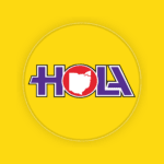 Colorful 'HOLA' logo with a map of Chile inside the letter 'O'.